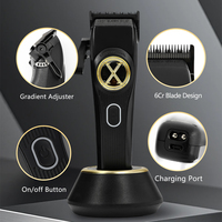 Tondeuse professionnelle pour barbier avec logo personnalisé, moteur Vector 11500 tr/min, batterie 2400 mAh, technologie de lévitation magnétique, machine de coupe de cheveux pour salon