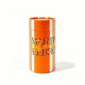 Emballage en tube kraft orange, emballage en tube de papier biodégradable et écologique, emballage en tube de papier cylindrique, emballage alimentaire en tube - Product Image 2