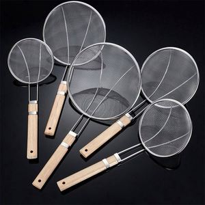 Kitchen Cooking Tool Washing Drain Stainless Steel Wooden Handle <b>Mesh</b> <b>Strainer</b> Soup Colander Pasta <b>Strainer</b> - Product Image 2