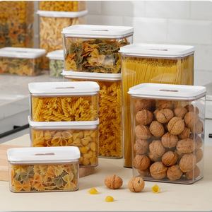 Food Storage <b>Containers</b> Multi Size Airtight Rectangle Clip On Lid For Pasta Grains Cereals Kitchen Organization - Product Image 2