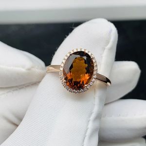 Xinfly Men's Luxury 18k Gold <b>Finger</b> <b>Ring</b> with Natural Diamond Tourmaline Gemstone Minimalist Design for Wedding Engagement Party - Product Image 5