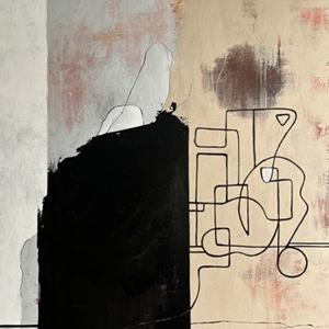 Pintura al óleo de figura blanca y negra pintada a mano sobre lienzo pintura de pared de retrato de cara de hombre abstracta moderna para decoración para sala de estar - Product Image 2