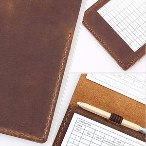 Nouvelle conception, couverture de carnet de scores personnalisée avec logo, en cuir, vierge, gravable au laser, porte-cartes de scores de golf - Product Image 4