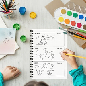 Cuaderno de Dibujo Espiral para Niños, Papel Offset A4, <span class=keywords><strong>Libro</strong></span> de Trabajo de Dibujo y Coloreado Paso a Paso para Preescolar y Educación en Casa - Product Image 4