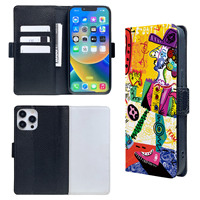 Sublimation personnalisé Flip Folio en cuir PU pour étui pour iPhone 11 Business Magnetic Wireless Card Manufacturing Services