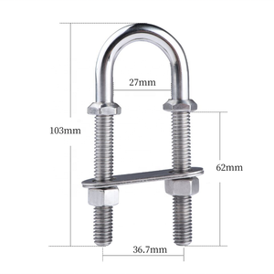 Nuevas piezas de barco Allshine de alta calidad, perno en U con <span class=keywords><strong>2</strong></span> arandelas, acero inoxidable <span class=keywords><strong>AIS</strong></span> pesado 316 a la venta - Product Image 1