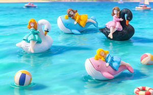 Figuras de Princesa Montada en Animales (<span class=keywords><strong>Cisne</strong></span>, Ballena) para Niñas, de Fantasía, de Ensueño, Durmientes, 3D, Coleccionables, Adorno para Pastel, Recuerdo de Fiesta, Regalo, Venta al por Mayor - Product Image 6