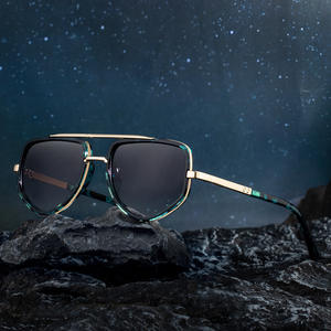 Lunettes de soleil pour homme XH-98350, monture carrée en métal et plastique, protection UV400, verres bleus, style européen - Product Image 4