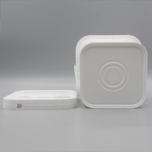 Pojing Cấp Thực Phẩm Có Thể Tái Chế <span class=keywords><strong>5L</strong></span> Màu Xanh Lá Cây Vuông Thùng Nắp Dày Nhựa Kín Xô Cho Thực Phẩm <span class=keywords><strong>5L</strong></span>/10L Kích Thước Trống Thùng - Product Image 3