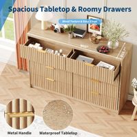 Commode Combohome à 8 tiroirs pour chambre à coucher, grande commode à tiroirs cannelés, organisateur de rangement en bois