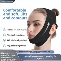 Masque de sommeil sculptant le visage à ions négatifs, en polyester respirant, avec sangle liftante pour double menton et rides nasogéniennes