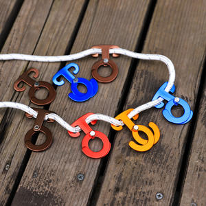 Crochet autobloquant en alliage d'aluminium 3,5x6cm rouge, boucle de corde de camping extérieur, anneau en O, crochet de corde à linge, qualité industrielle - Product Image 3