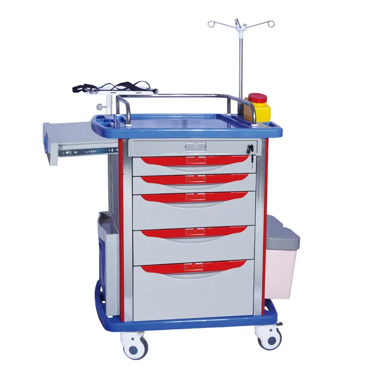 Factory Supplied Medical ABS Emergency Trolley For Treatment
