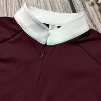T-shirt d'équitation RTS pour femme, en maille respirante, avec fermeture éclair, manches longues, extensible dans quatre directions