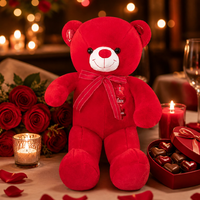 Boneka Beruang Merah Lucu dengan Bordir I Love You untuk Hadiah Valentine