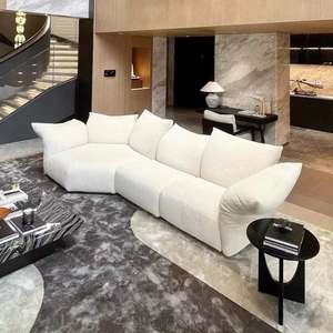 Canapé modulaire en tissu crème à pétales de fleurs, <span class=keywords><strong>design</strong></span> minimaliste nordique, pour salon de villa, forme d'angle incurvée, combinaison en ligne - Product Image 3