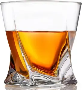 水晶威士忌酒杯，岩石酒杯10盎司老式低球酒吧酒杯，用于喝波旁威士忌，苏格兰威士忌，鸡尾酒