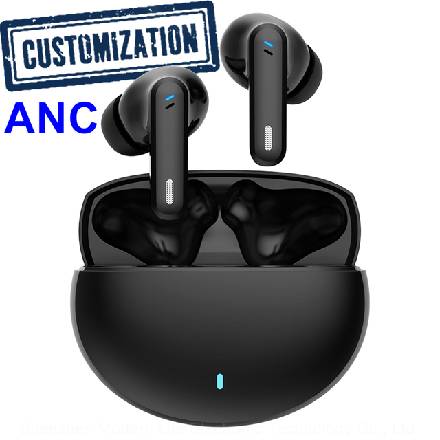 Factory Wholesale D09A Minimalist ANC Noise-canceling TWS In-ear Wireless Earphones with 13mm Speaker and LED Battery Indicator
