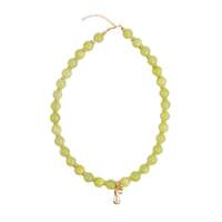 Collier unisexe tendance plaqué or avec pendentif lettre initiale en cristal et perles en pierre naturelle – Bijou cadeau