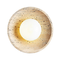 Lampe murale vintage japonaise Wabi Sabi en pierre de grotte jaune crème pour salon, chevet, couloir, escalier, salon de thé, maison d'hôtes