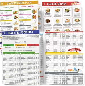 Poster daftar makanan pasien Diabetes tahan air kualitas tinggi panduan makanan sehat elastis persiapan makanan Manual infografis - Product Image 3