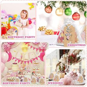 30 Set di Portachiavi a Forma di <span class=keywords><strong>Angelo</strong></span> con Sacchetti in Organza, Etichette Kraft Vuote Fai-da-Te, Regalo per Ospiti per Compleanni, Addii al Nubilato, Matrimoni, Bomboniere per Feste - Product Image 5