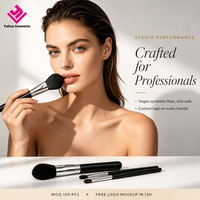 Ensemble de pinceaux de maquillage personnalisés par un fabricant professionnel avec logo pour anticernes, pinceau à raser, visage, joues, lèvres, yeux - 8 pièces ODM OEM
