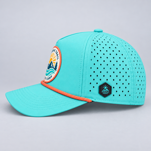 OEM ODM Outdoor Gorras Fitted Hat <b>Rope</b> Perforated Snapback Hat Waterproof Laser Cut Breathable Holes Baseball Cap - Product Image 4