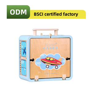 Jouets d'avion en bois éducatifs pour enfants, aéroport avec piste, hélicoptère, avion pour garçons - Product Image 5