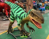 Modèle de Velociraptor réaliste de 3 m, dinosaure animatronique en caoutchouc, dinosaures électroniques pour exposition dans les centres commerciaux