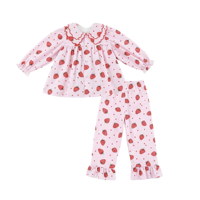 Pyjama pour filles en viscose de bambou et coton biologique 100% avec boutons, imprimé personnalisé, fabriqué par Puresun Factory