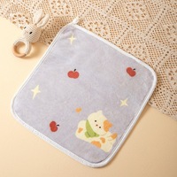 Serviette carrée en polaire corail pour enfant, écologique, réutilisable, douce pour la peau, pour usage domestique, bavoirs et lingettes pour le visage/bouche imprimés de dessins animés