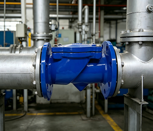 Valvola di ritegno in ghisa sferoidale GGG50 QT450 PN16 flangiata con rivestimento epossidico blu per tubazioni di approvvigionamento idrico e irrigazione - Product Image 5