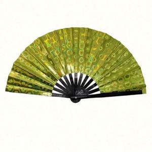Large Holographic Rave <b>Hand</b> <b>Fans</b> for Women Bamboo <b>Fan</b> Large Folding for Festivals Pride Decorative Holding <b>Fans</b> - Product Image 3