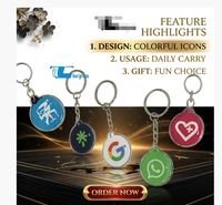 Mini porte-clés NFC intelligent Google Review en PVC époxy avec code QR pour avis et réseaux sociaux