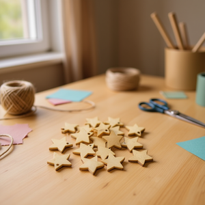 Accessorio Stella in Legno Ilan 20mm 15 Pezzi per Decorazioni Artigianali - Product Image 2