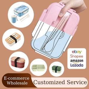 Hộp cơm trưa bằng nhựa không BPA, giao hàng nhanh, thân thiện với môi trường, làm từ rơm lúa mì, hộp đựng thức ăn bằng nhựa cách nhiệt dành cho văn phòng, người lớn - Product Image 3