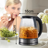 Bouilloire Électrique de Voyage WINNING STAR ST-6017 1.8L 1500W en Verre et Plastique PP, Protection Contre la Cuisson à Sec et Arrêt Automatique en Cas de Panne de Courant