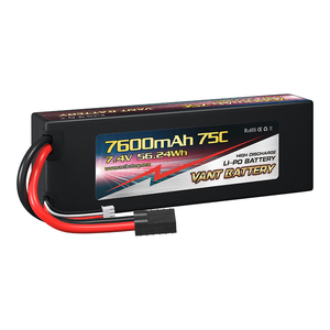 Batterie RC 2S Lithium polymère 7.4V 7600mAh 75C HIGH POWER HardCase pour voitures à l'échelle 1/10 avec TRX & DENAS - Product Image 4