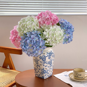 Fleurs d'hortensia artificielles Qingyu Chronicle en polyester imprimées en 3D, violet, rose, bleu, blanc, pour mariage, décoration intérieure, bouquet de bureau - Product Image 2