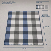 Couverture en polaire tricotée en polyester recyclé à motif géométrique pour supermarché, OEM/ODM, taille et couleur personnalisées, approvisionnement en gros