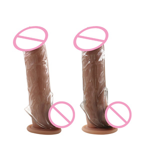 Dildo Ampliación Pene Manga Juguetes sexuales para hombres Sex Shop Cocks Extender Reutilizable Silicona Condón G-spot Masajeador - Product Image 5