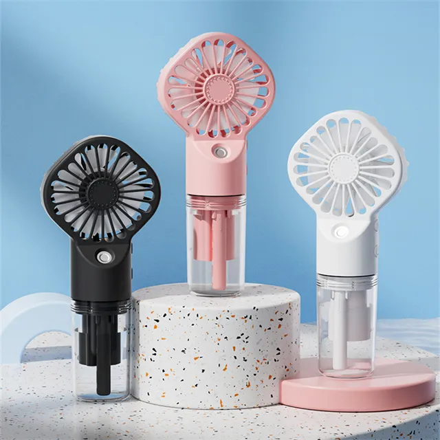 Rechargeable Outdoor Portable Hand Water Spray Mister Mist Fan Gift Sets Mini Handheld Misting Fan With Water Spray Mist Bottle