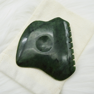 Gua sha-rascador de Jade <span class=keywords><strong>verde</strong></span> claro para la piel Facial, herramientas de Jade de nefrita Real, rascador anticelulítico - Product Image 6