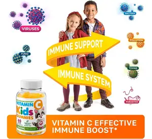 Private Label Gluten Free Vegetarian Formula Daily Immune Support Vitamin C Supplement Gummies Kids Gummies