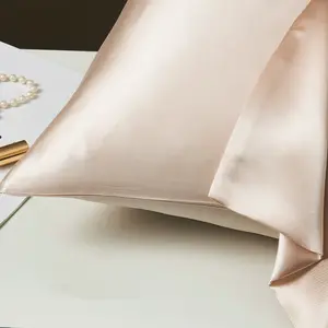 Sarung bantal sutra murbei dua sisi 19m/m sarung bantal tempat tidur sarung bantal dapat disesuaikan logo sarung bantal