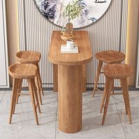 Les fabricants vendent directement les tables à manger populaires Designs de meubles en bois modernes Table de bar de cuisine haute café en bois