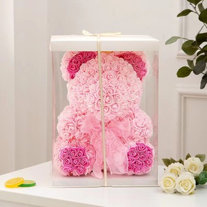 Orsi rosa di colore misto con confezione regalo in 70cm 40cm 30cm 25cm orsacchiotti di fiori di colore misto accettano il design personalizzato del logo - Product Image 3