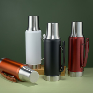 BORGE 1300ml Wide Mouth Lid Stainless Steel Vacuum Insulated Travel Camping Thermos <strong>Flask</strong> Keeps <strong>Hot</strong>&amp; Cold Water - Product Image 1