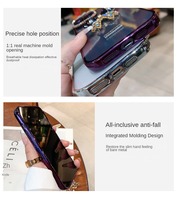 Nouveau luxe paillettes Bling cristal diamant miroir téléphone étui pour iphone 16 15 14 13 12 11 Pro Max avec perle chaîne Bracelet couverture